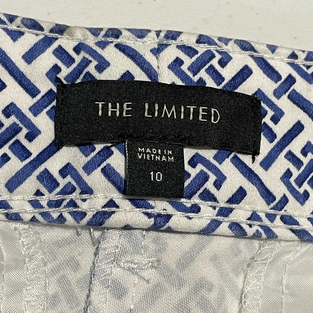 The Limited Size 10 5” Navy & White Weave Patterned Preppy Beach Resort Shorts